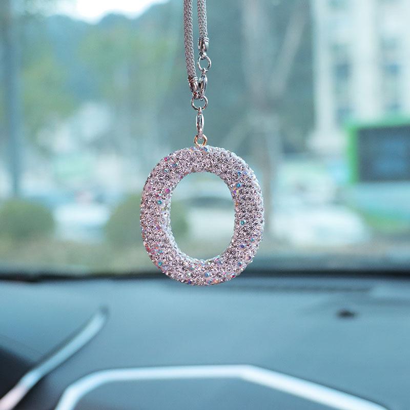 Rhinestone Bow Polymer Clay Rearview Mirror Ornament for Women