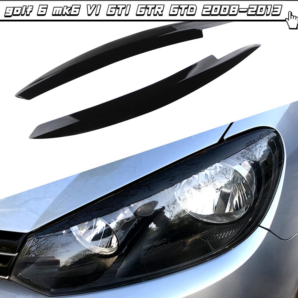 

Автомобильные фары, наклейки для бровей, век, накладка для Volkswagen VW Golf 6 MK6 VI GTI GTR GTD 2008-2013, аксессуары углеродного волокна черного