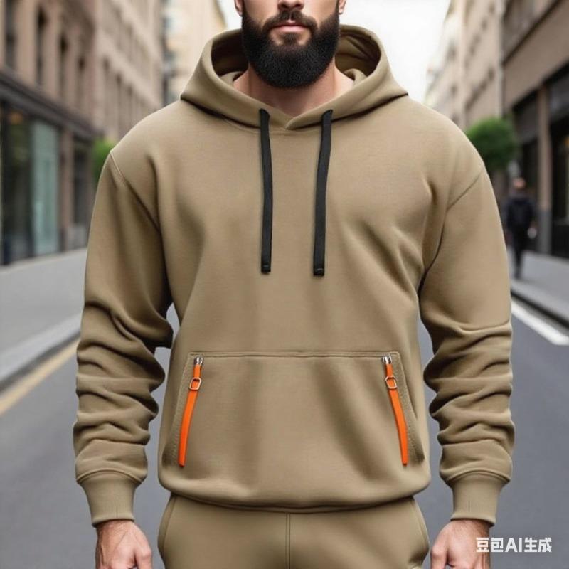 2025 New Autumn and Winter Men's Sweatshirts Fashion Hoodies Casual Pocket Pullovers