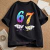 Six Seven Graphic Print Tshirts Summer Unisex Unisex Casual Fashion Funny Loose Streetwear Tops Crew Neck Short Sleeve Tshirts