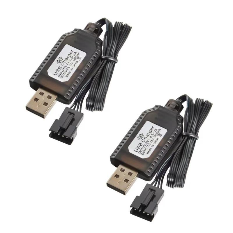 

2Set 7.4V USB Charger Cable with SM2.0 4P Plug for LiPos Battery Powereds Car Vehicles 1