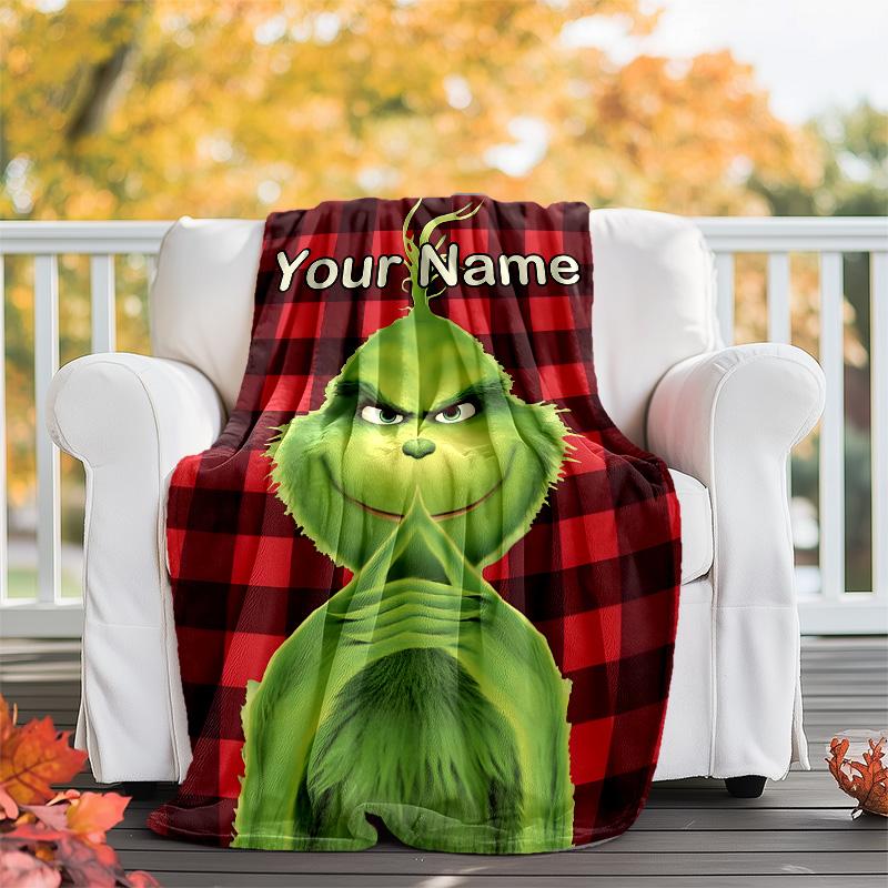Customizable Crunch Christmas Throw Blanket – Personalized Name, All-Season Cozy Snug Blanket, Machine Washable, Personalized Blanket