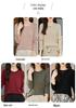 Women's Minimalist Wool Pullover - Thin, Round Neck, Long Sleeve, Loose Fit