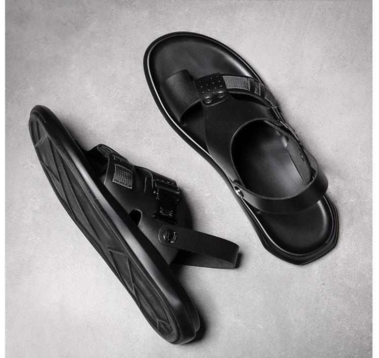 2022 Men's Casual Leather Sandals: Beach & Outdoor Dual-Use