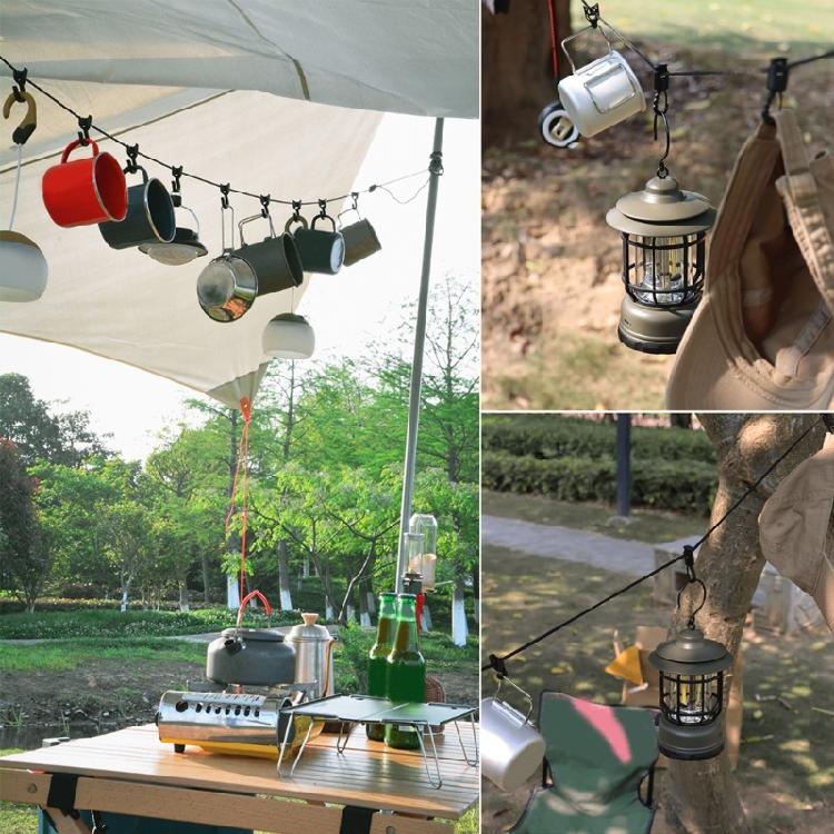 Windproof Travel Clothesline Laundry Clothes Line Portable Travel Washing Line with Hook Portable Clothing Clothesline