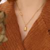Han Chao Niche Design Sense Collarbone Chain Gold Brick Letter Pendant Necklace Female Hip Hop Cold Wind Neck Chain P134