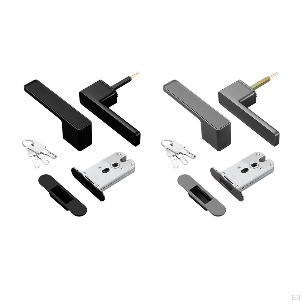 Door Handle Knob with Key Elegant Square Accessories Lever Lock for Bedroom Home