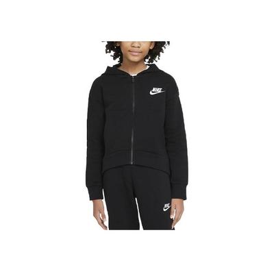 Nike Ühevärviline logotrükiga lukuga pusa pikkade varrukatega Laste pealiskatted Must DC7118-010