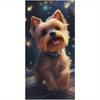 Yorkie Puppy Night Glow Beach Towel Patterned Sunscreen And Windproof Suitable For Swimming Pool Camping Travel Blanket