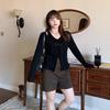 Women's Plus Size Korean Style Woolen High Waist Straight Leg Shorts