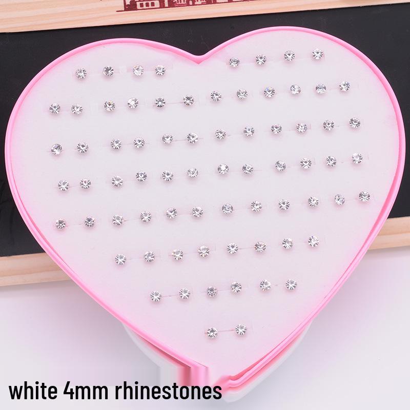 Women's Heart Stud Earrings Set in Acrylic Resin - Boxed Jewelry Accessory