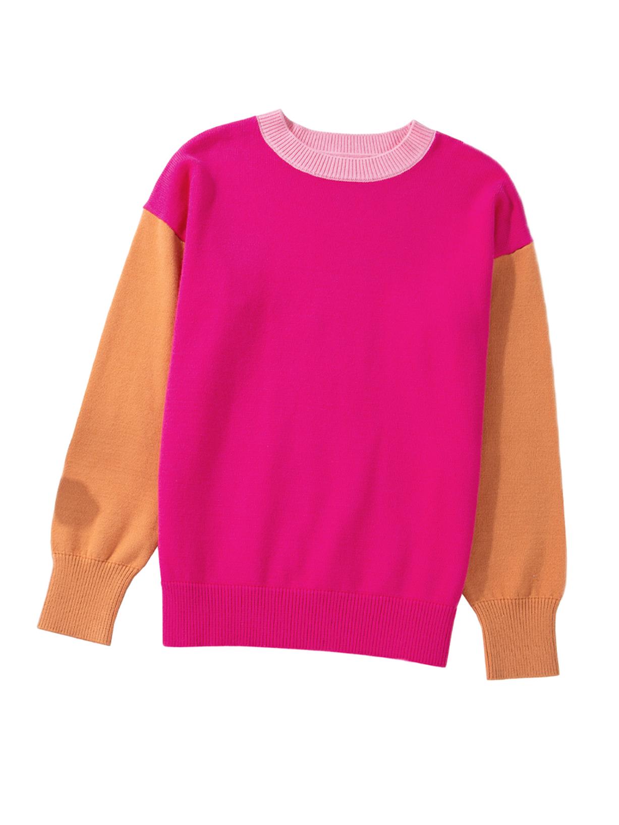 

Shiying Женский зимний вязаный пуловер с круглым вырезом и цветными блоками - Европейская и американская мода Small