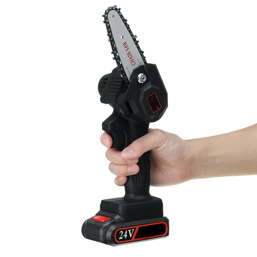 24V 1680W Electric Saw Chainsaw Mini Portable One-Hand Saw Wood Cutters Bracket Brushless Motor with 1 Batterys