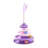 Rotating Cat Toy with 3-Tier Hollow Tracks Colorful Balls Detachable Portable Playground for Cats Interactive Cat Stick Turntable for Boredom Relief