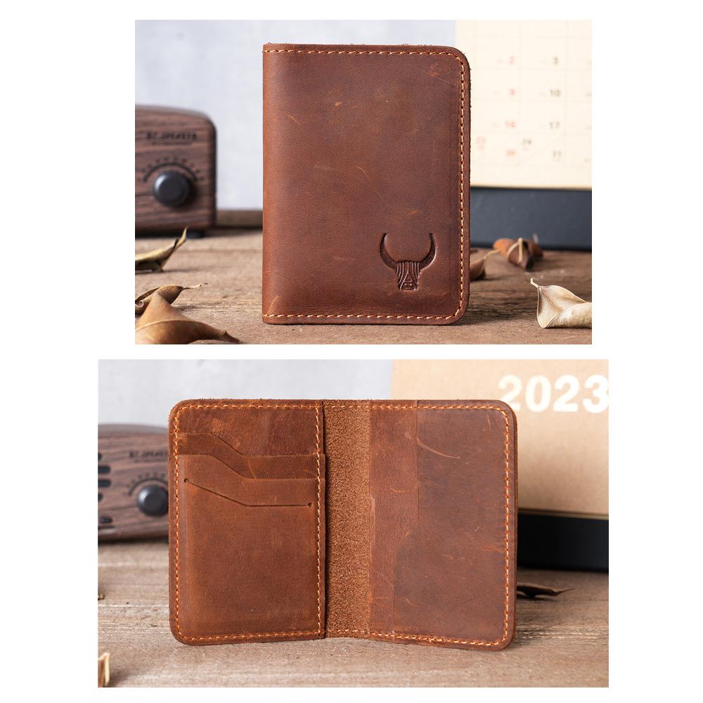 NT Retro Crazy Horse Leather Multi-Card Clutch: Unisex ID & Card Holder Wallet