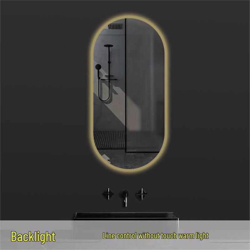 Oval LED Smart Vanity Mirror, Anti-Fog, Wall-Mounted for Bathroom Use.
