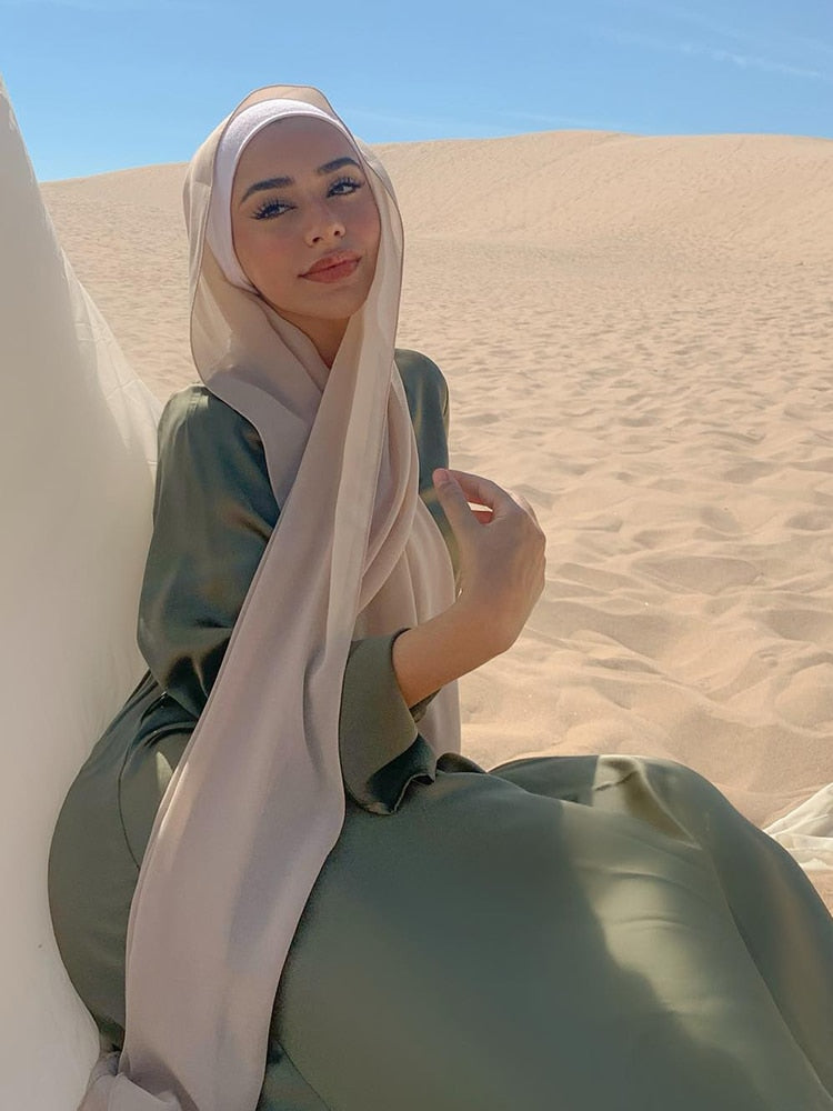 Hijab Scialli Sciarpe Musulmane da Donna in Chiffon, Hijab in Jersey di Cotone Modal Lisci Morbidi per Donna, Copricapi Musulmani in Voile 70*180cm Islamici