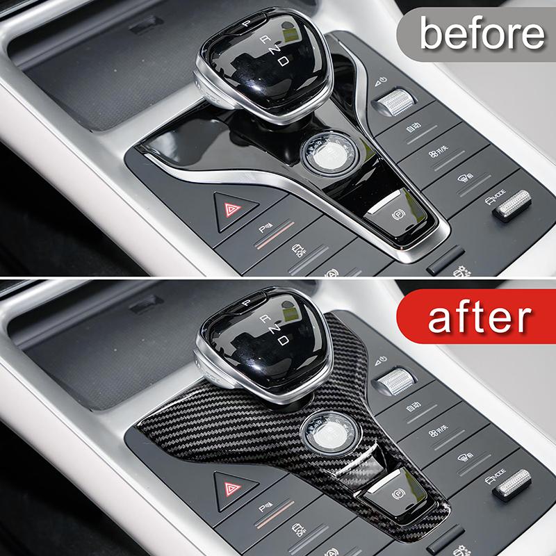 Car Center Console Gear Shift Letter Panel Decoration Cover Trim For BYD Song Pro  Carbon Fiber Color Interior Accessories