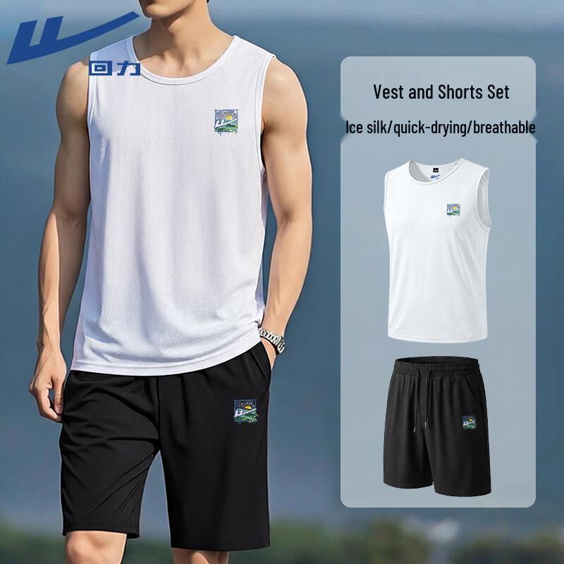

Warrior Men s Ice Silk Quick-Dry Starry Sky Print 2-Piece Sport Set 5XL