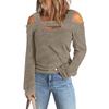 Euro Style Long Sleeve T Shirt For Women With French Cashmere And Padded Patchwork For Casual Streetwear