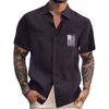 Men'S Casual Loose Short Sleeved Printed Shirt With Fashionable Lapel Top