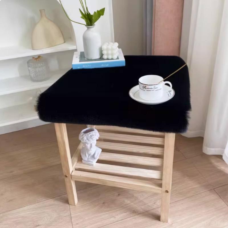 Rabbit Plush Dustproof Bedside Table Mat & Chair Cushion