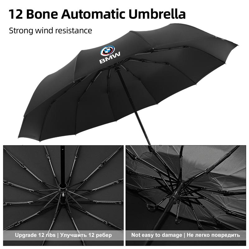 12 Bone Car Logo Automatic Umbrella Folding Windproof Sunshade For BMW F40 F30 F34 F48 F39 G42 G05 G06 G07 G20 G30 G32 G22 G23