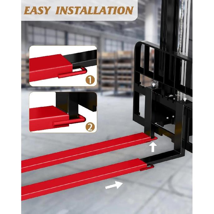 72 Inch Forklift Extensions for 4.5 Inch Width Forklift Truck, Heavy Duty Steel Pallet Fork Extensions with Lift Truck Loaders