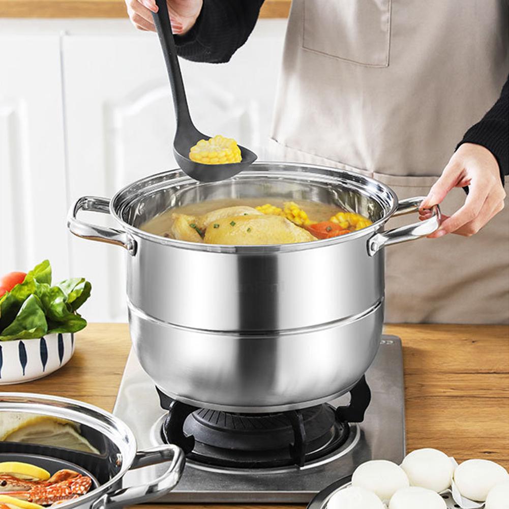 11inch 3 Tier Stainless Steel Steamer Potwith Lid Handle Cookware Pot Thick Food Steamer for Vegetable Dumpling Stock Sauce Food