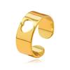 Stylish European and American Sweet Open Heart Ring for Women – Gold-Plated Stainless Steel Gift
