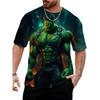 Marvel Hulk Print T-Shirt Für Männer Sommer Cartoon Tops T-Shirts Männlich Lässig Stilvoll Kurzarm Kleidung Mode Trendig Streetwear
