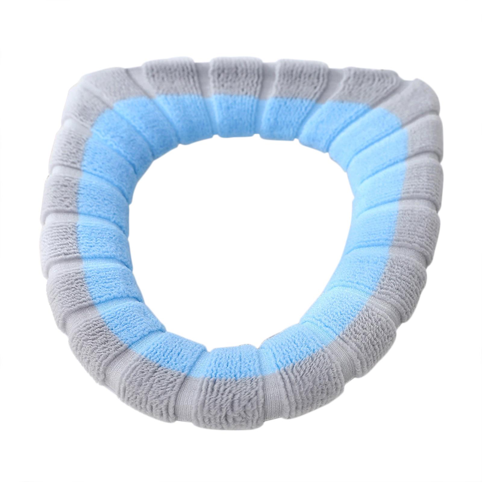 

Універсальне сидіння для унітазу Зручний оксамитовий кораловий чохол для унітазу Зимовий чохол для унітазу Побутовий килимок для табуретки Чохол для сидіння Чохол для кришки синій/сірий колір