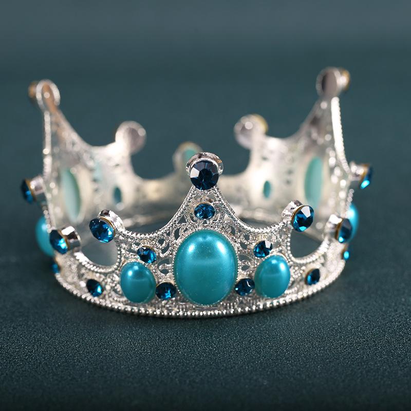 Sedmidílná ozdoba na pečení dortu kulatá korunka dárek k Valentýnu čelenka svatební šperky dětská korunka do vlasů drahokamy perly