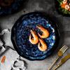 Japanese Blue Enchantress Kiln Glaze Ceramic Salad Plate