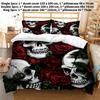 Single Roses Skull Double 3d Bedding Childrens Cartoon Print Set Threepiece