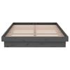 Vidaxl Bed Frame, Gray, Solid Wood, 120X190 Cm, Double