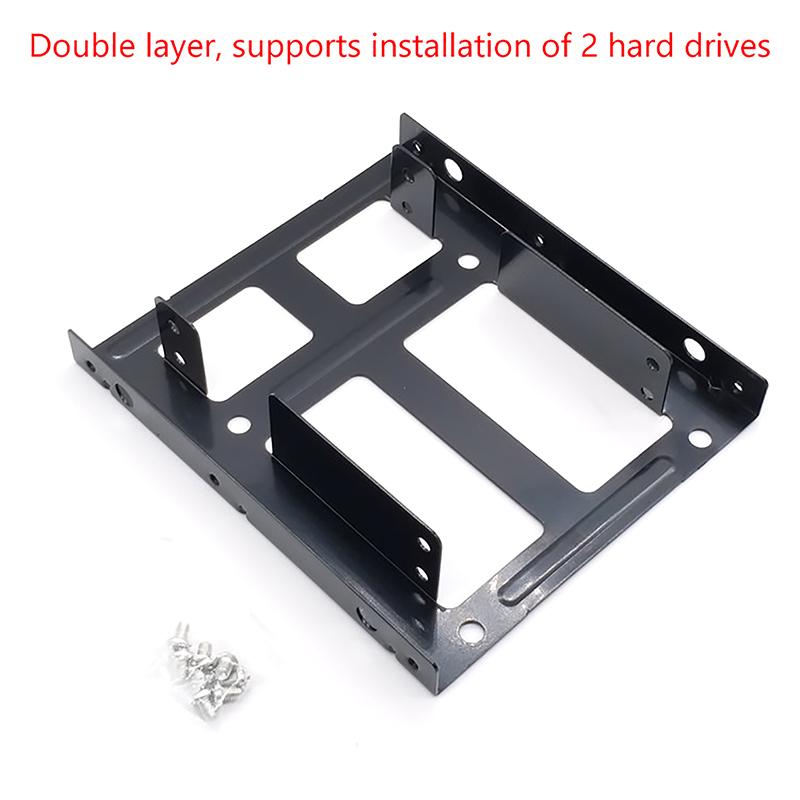 

2.5 To 3.5 Hard Disk Bracket Hard Drive Dual Desktop Ssd Mounting Bracket Internal Adapter onesize