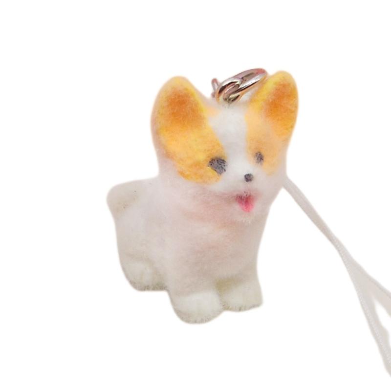 Flocking Resin Animal Keyring Adorable Compact Design Animal Keychain Decoration For Keys Backpacks Presents