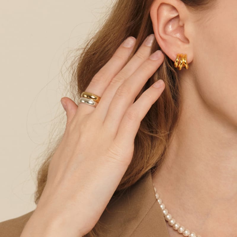 

murmur [925silver]Basic bold ring gold