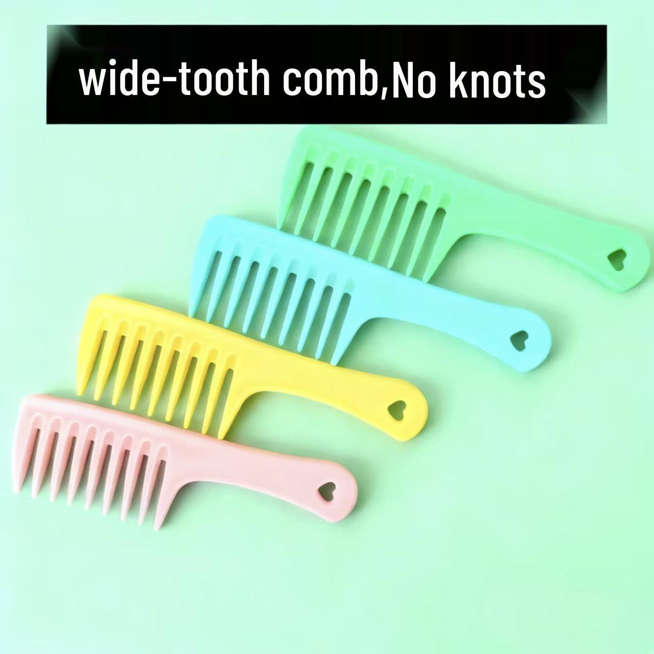 

Durable Wide-Tooth Comb for Curly & Long Hair - Portable, Thickened, Drop-Resistant, and Ideal for Perming & Massage. 16cm x 5cm жовтий