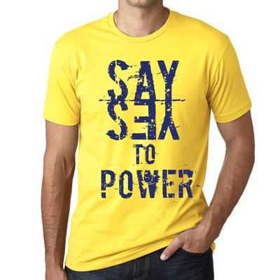 Men’s Vintage Tee Shirt Graphic T Shirt Say Yes To Power Yellow