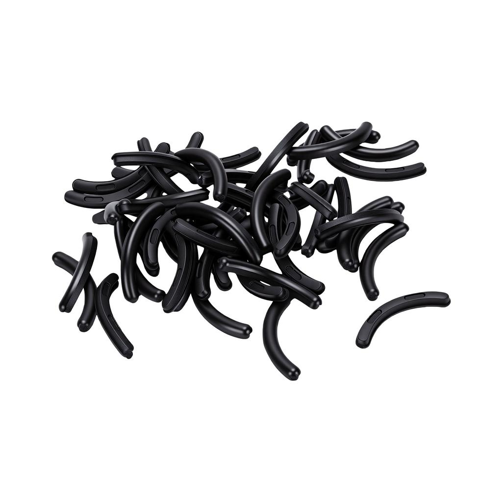 50 Pcs Eyelash Curler Refill Pads Silicone Rubber Curler Replacement Refill Pads with Clear Storage Box Black