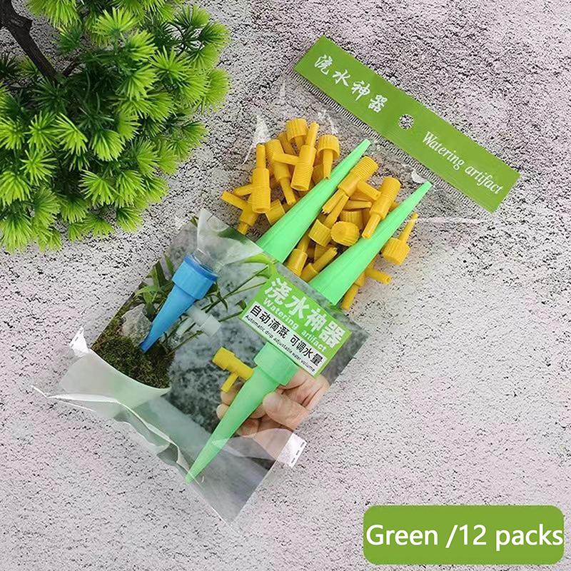

12Pcs Automatic Drip Irrigation System Plant Self Watering Spike For Flower Plants Garden Adjustable Auto Water Dripper Device 12pcs зелений