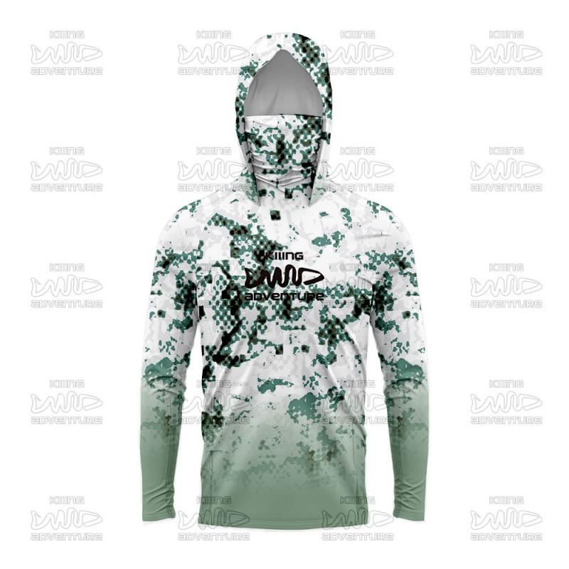 Herren Quick-Dry UV-Schutz Angel-Hoodie Langarm Outdoor Sportoberteil UPF50 Atmungsaktiv