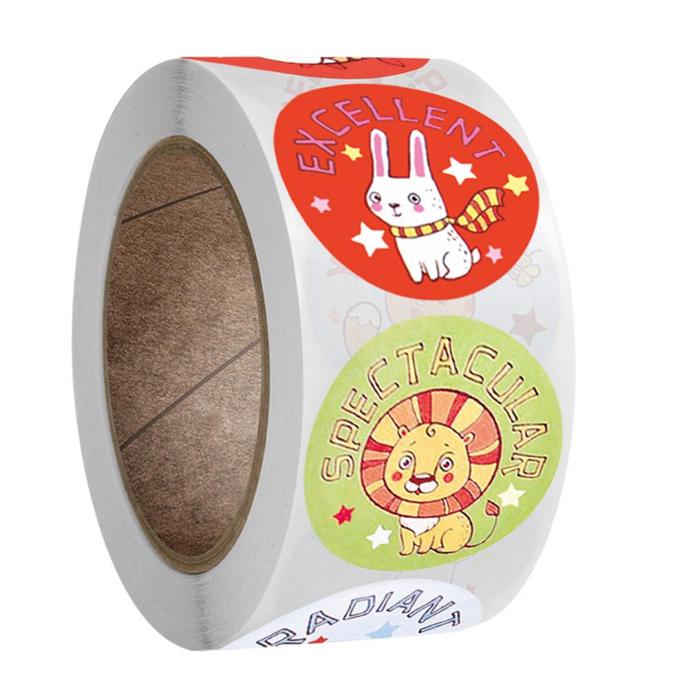 100-500Pcs Premium-Quality Reward First-Class Stickers First-Class Motivational Top-Grade Stickers Premium-Quality Roll Youngsters Superior-Grade