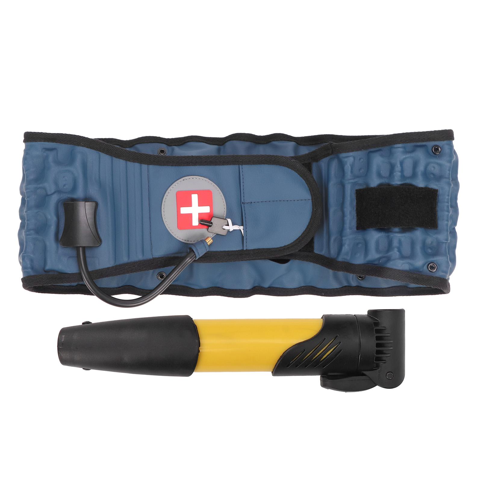 Поясничный тяговый пояс надувной, улучшение боли в спине, поясничная поддержка с нагнетателем Blue