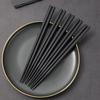 Bookwarm Non-Slip Chopsticks Set 10 Commercial Use Dishwasher Safe Eco-Friendly Reusable (Black)