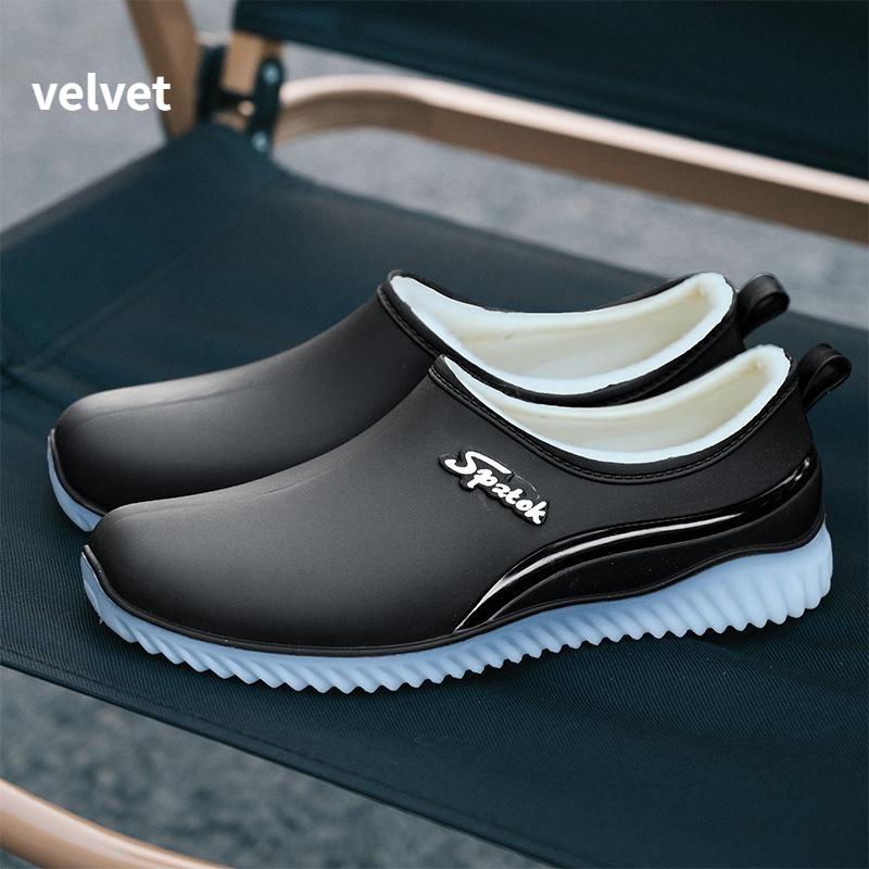 Chaussures de Pluie Mode Femme Marche Extérieure Antidérapantes Chaussures d'Eau Courtes Bottes d'Eau Bottes de Pluie Courtes Chaussures de Lavage de Voiture Chaussures Collées