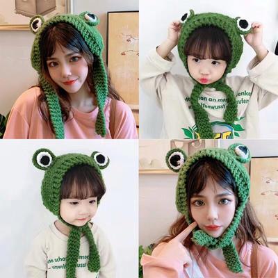 Dospělé dívky Děti Kreslená čepice Frog Pletená čepice Čelenka Frog Cap Čepice Čepice
