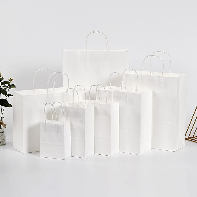 10 PCS/lot Gift Paper Bag with Handles Dark Color Festival Gift Bag Wedding Party Pure Dark Blue Craft Kraft Paper